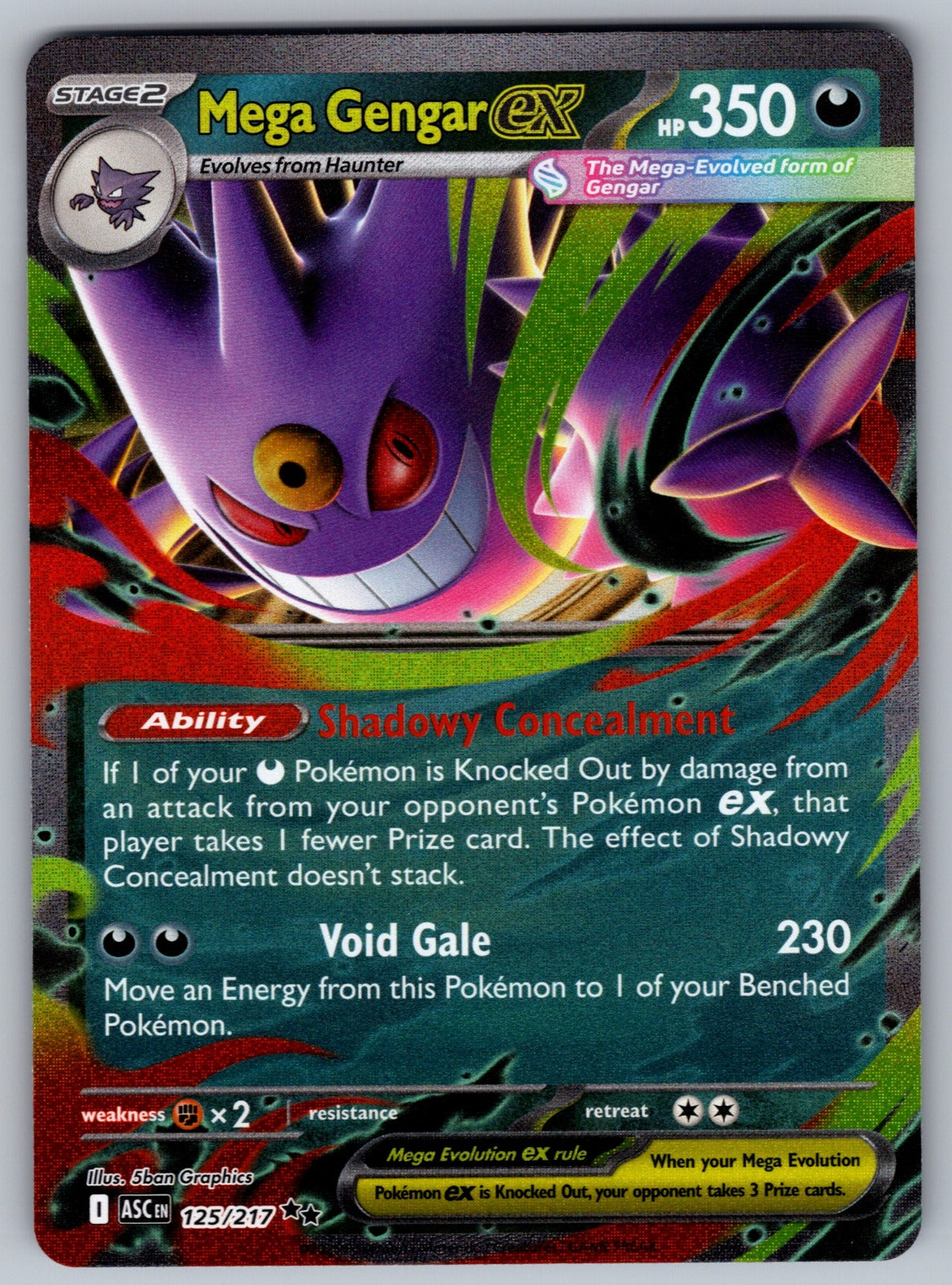 Mega Gengar ex Holo Double Rare ME: Ascended Heroes 125/217 NM 2026