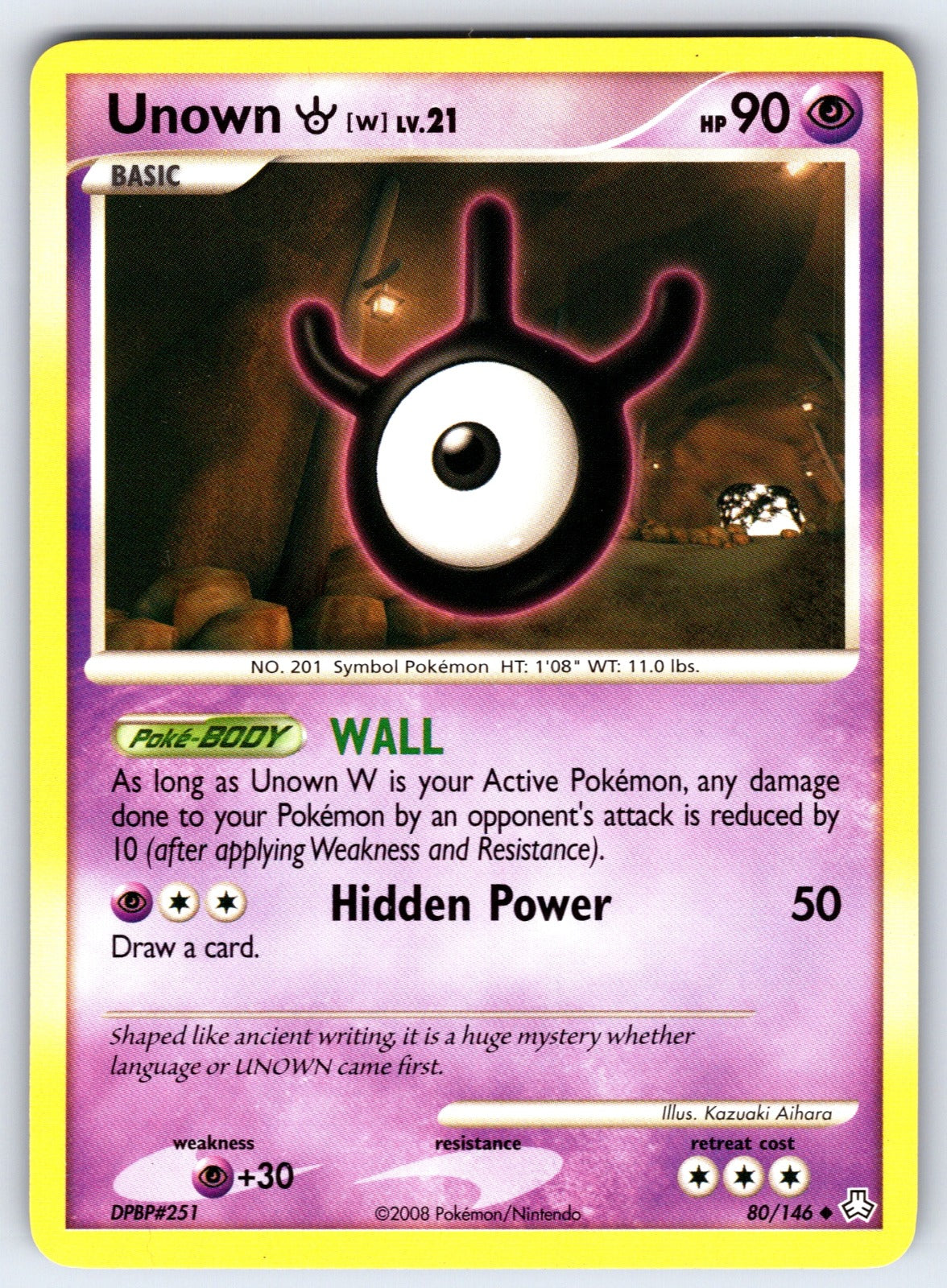 Unown (W) Uncommon Legends Awakened 80/146 LP 2008