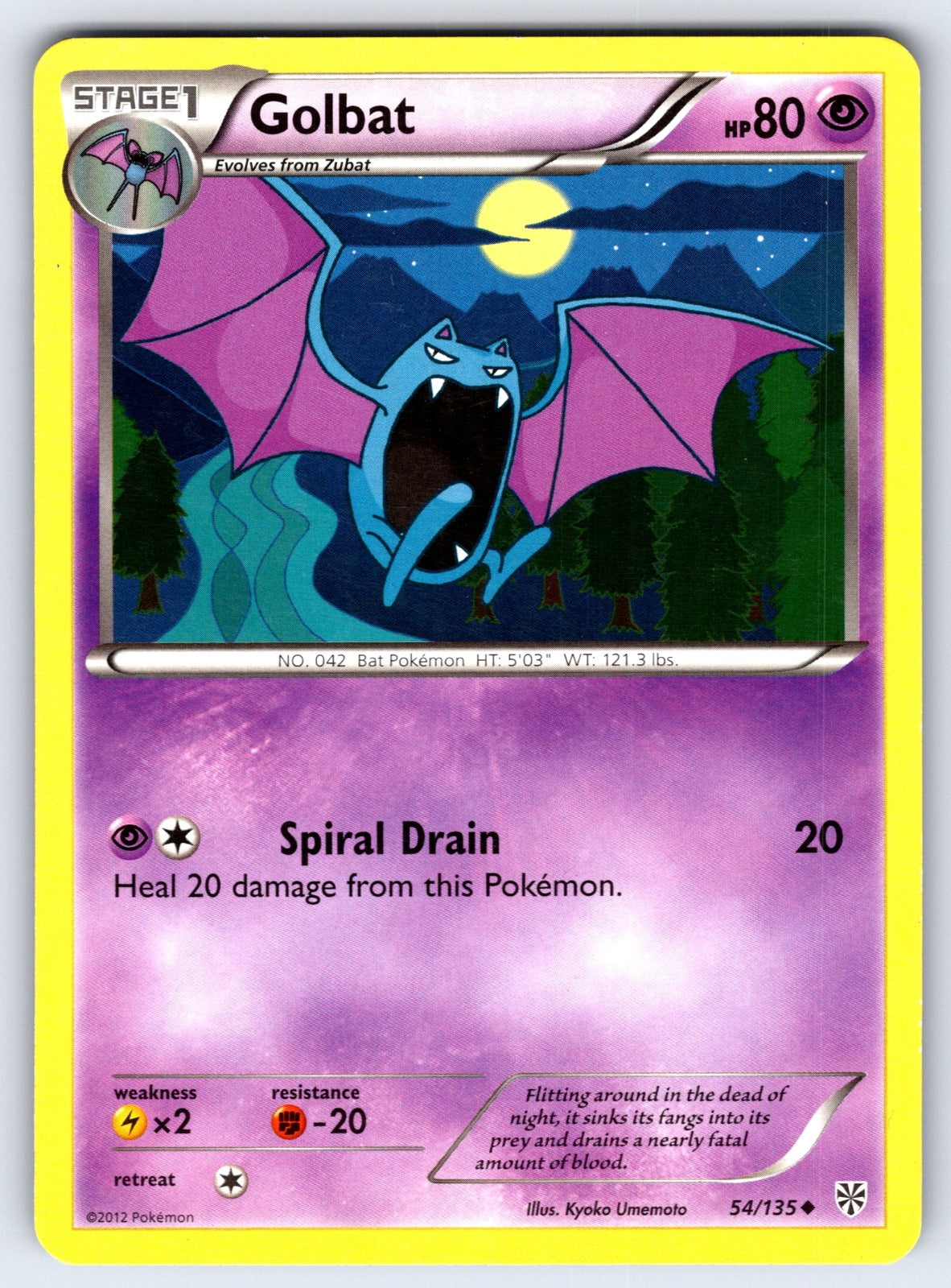 Golbat Uncommon Plasma Storm 54/135 LP 2013