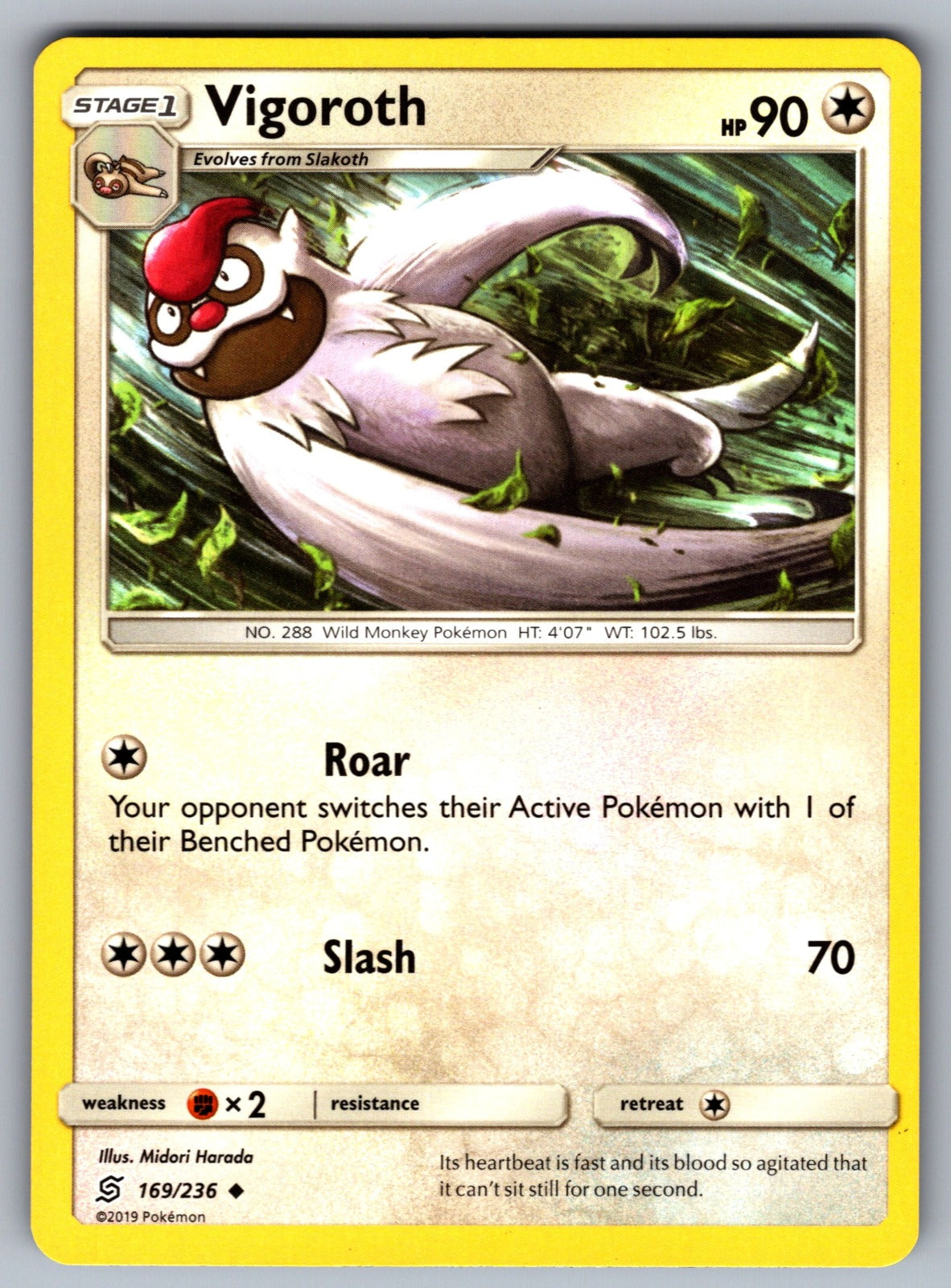 Vigoroth Uncommon SM - Unified Minds 169/236 NM 2019