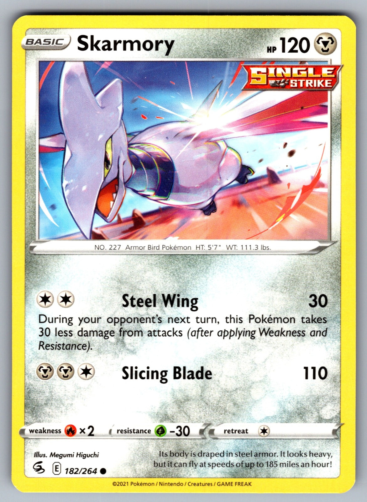 Skarmory Common SWSH08: Fusion Strike 182/264 NM 2021