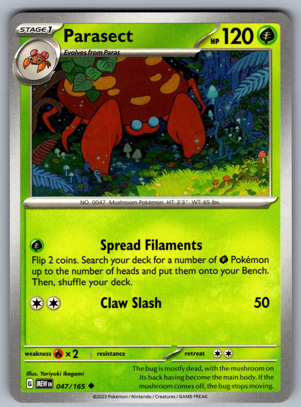Parasect Uncommon SV: Scarlet & Violet 151 047/165 NM 2023