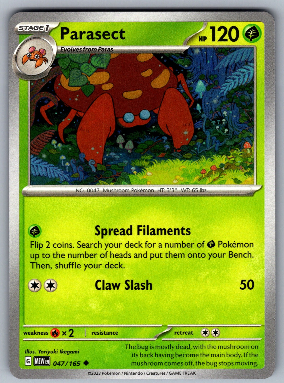 Parasect Uncommon SV: Scarlet & Violet 151 047/165 NM 2023