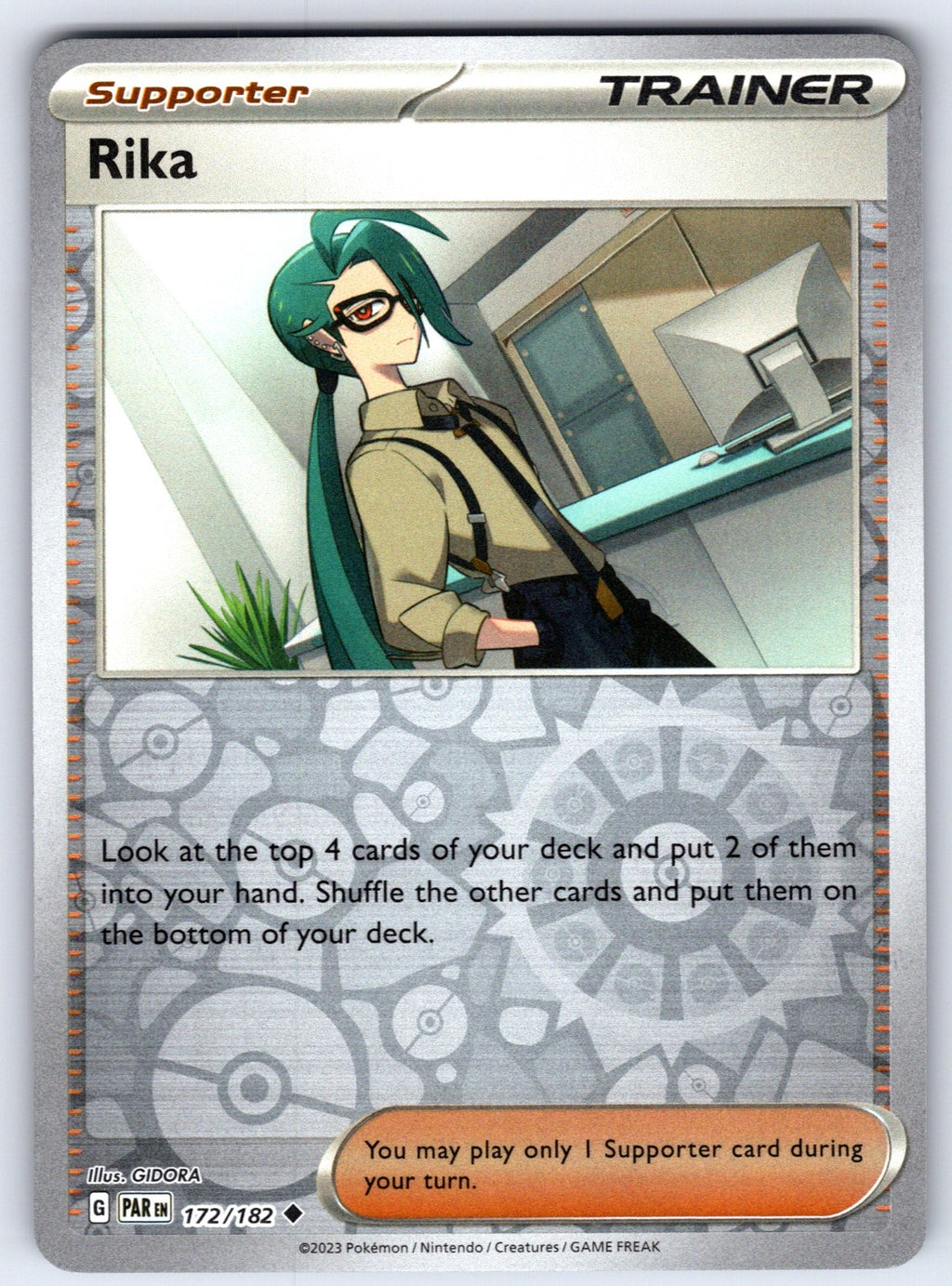 Rika Reverse Holo Uncommon SV04: Paradox Rift 172/182 NM 2023