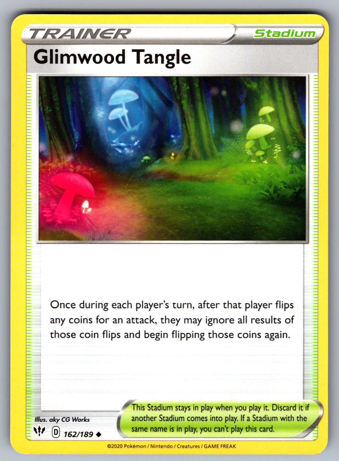 Glimwood Tangle Uncommon SWSH03: Darkness Ablaze 162/189 NM 2020