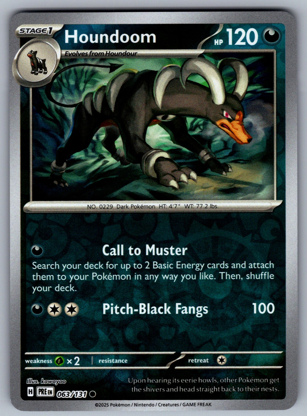 Houndoom Reverse Holo Common SV: Prismatic Evolutions 063/131 NM 2025