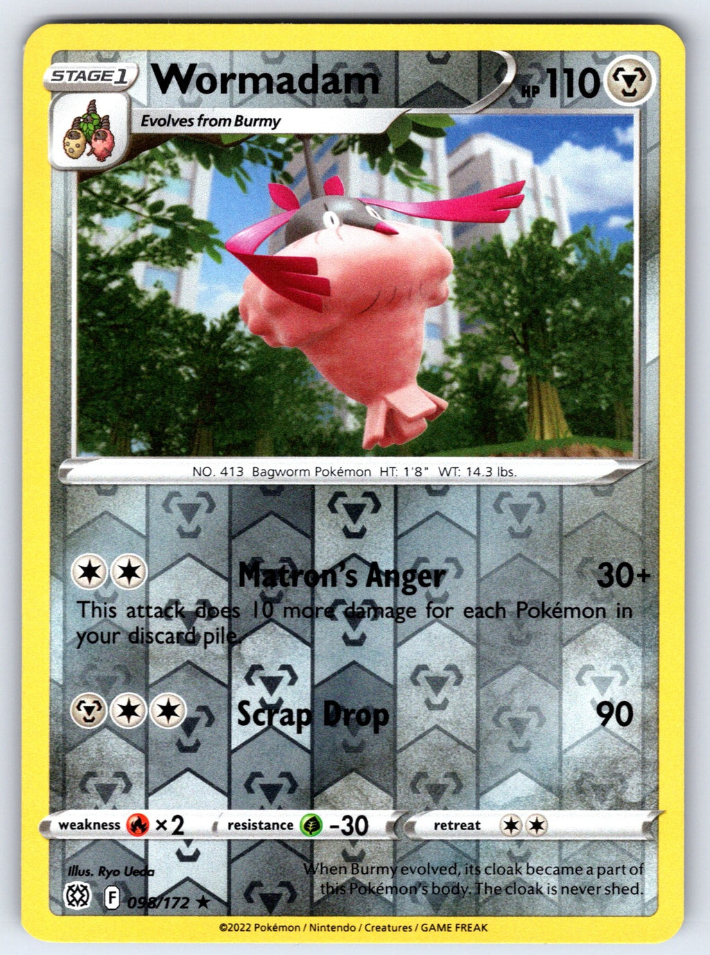 Wormadam (98) Reverse Holo Rare SWSH09: Brilliant Stars 098/172 NM 2022