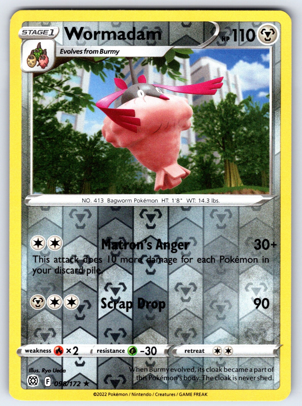 Wormadam (98) Reverse Holo Rare SWSH09: Brilliant Stars 098/172 NM 2022