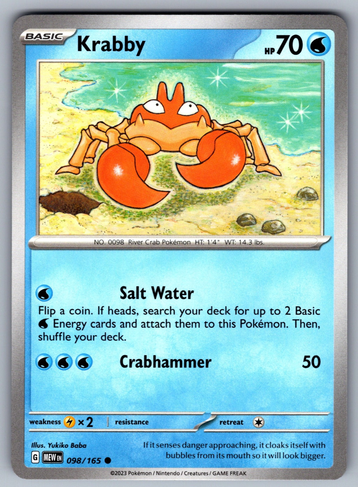Krabby Common SV: Scarlet & Violet 151 098/165 NM 2023