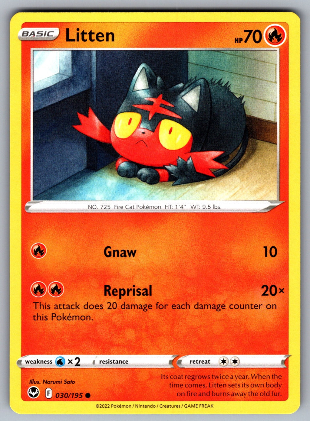 Litten Common SWSH12: Silver Tempest 030/195 NM 2022