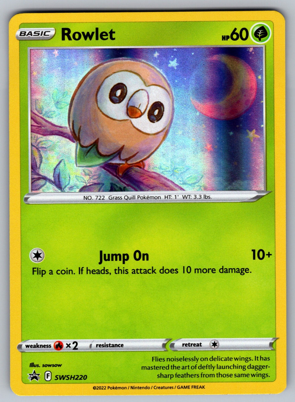 Rowlet Holo Promo SWSH: Sword & Shield Promo Cards SWSH220 NM 2019