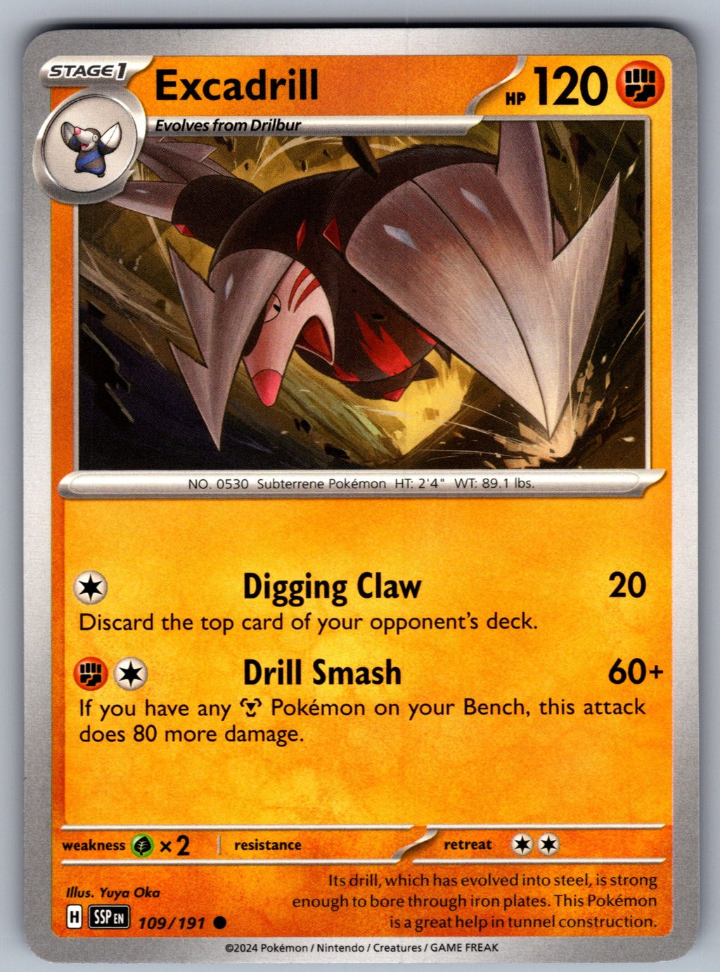 Excadrill Common SV08: Surging Sparks 109/191 NM 2024