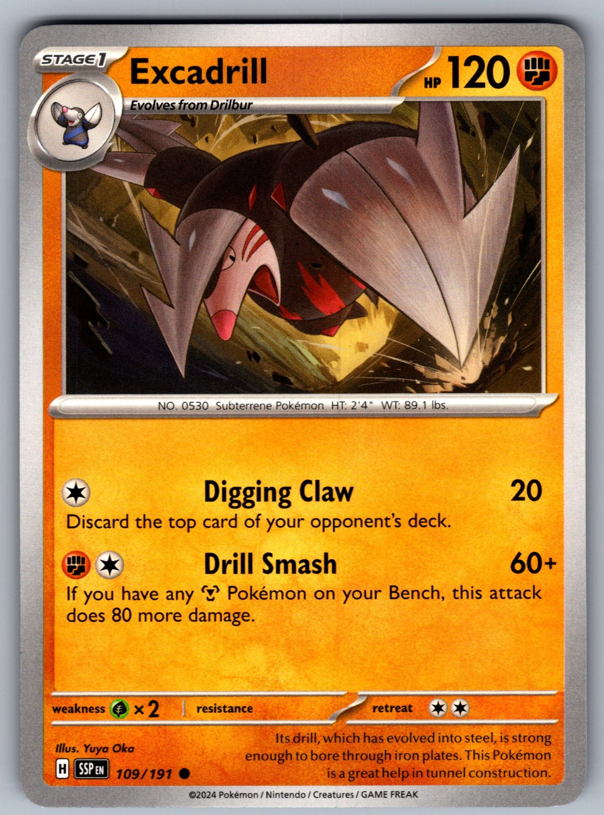 Excadrill Common SV08: Surging Sparks 109/191 NM 2024