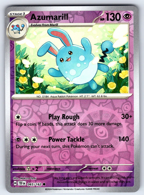 Azumarill Reverse Holo Common SV05: Temporal Forces 065/162 NM 2024