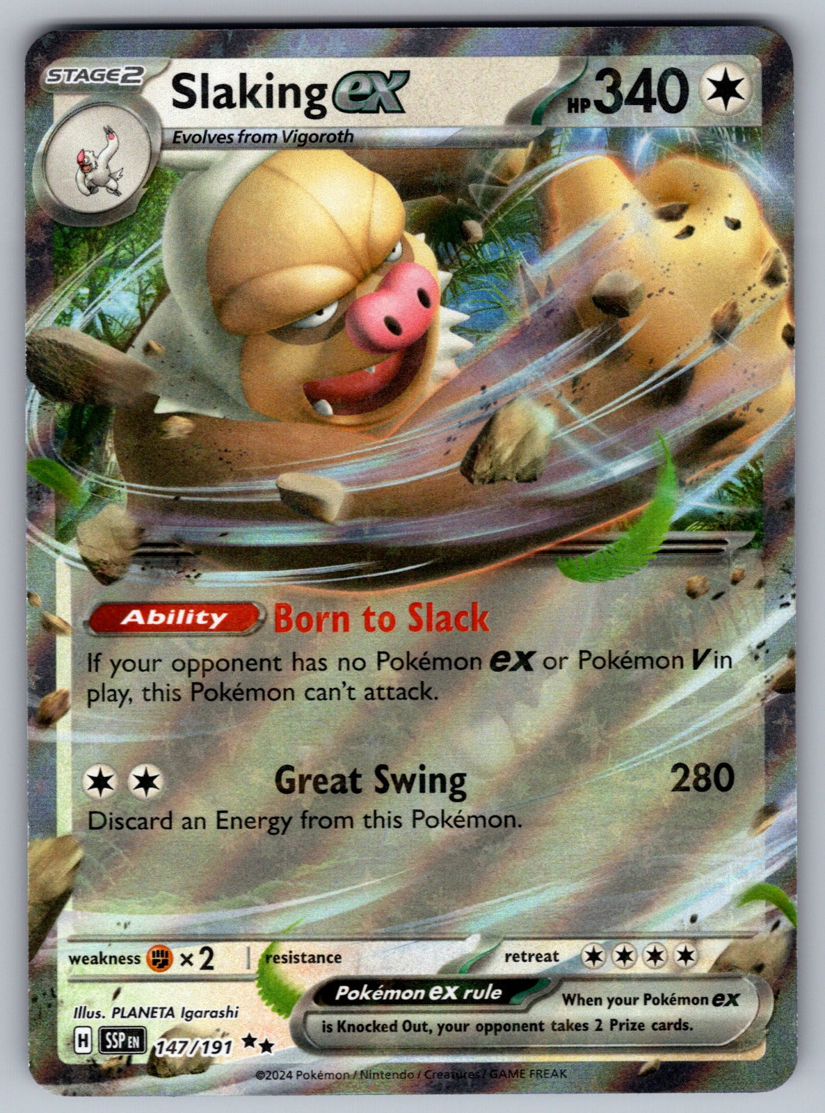 Slaking ex Holo Double Rare SV08: Surging Sparks 147/191 NM 2024