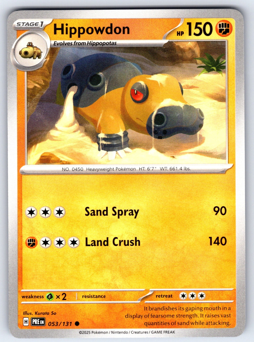 Hippowdon Common SV: Prismatic Evolutions 053/131 NM 2025