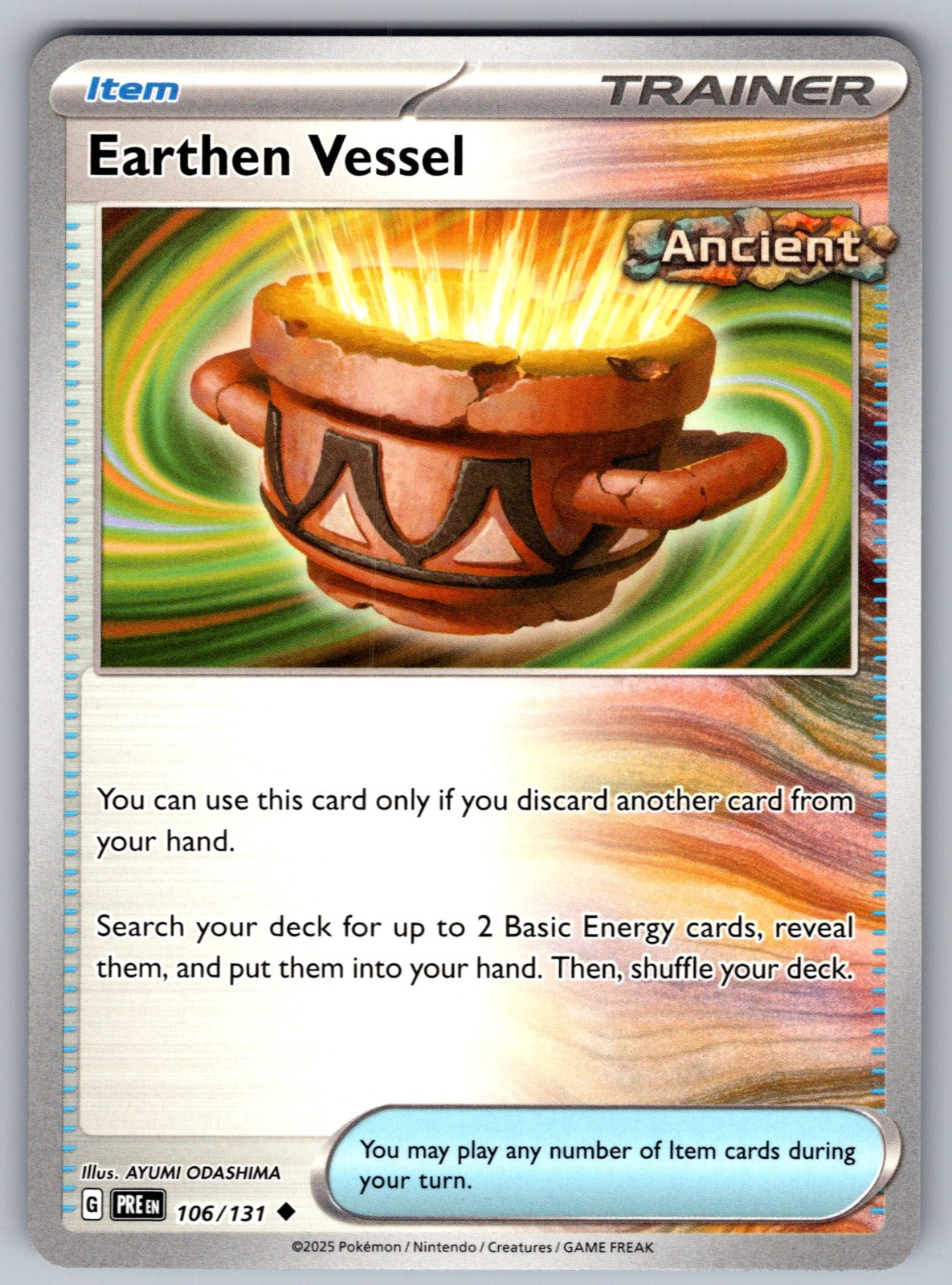 Earthen Vessel Uncommon SV: Prismatic Evolutions 106/131 NM 2025