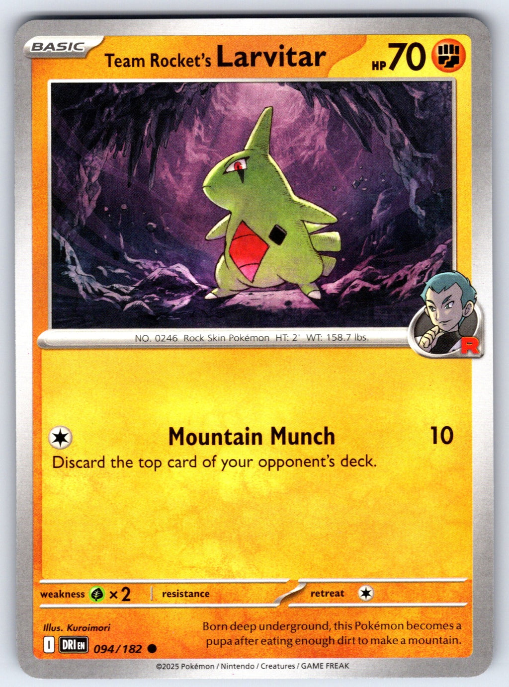 Team Rocket's Larvitar Common SV10: Destined Rivals 094/182 LP 2025