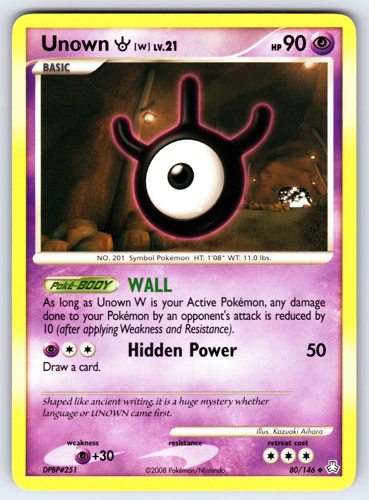 Unown (W) Uncommon Legends Awakened 80/146 LP 2008