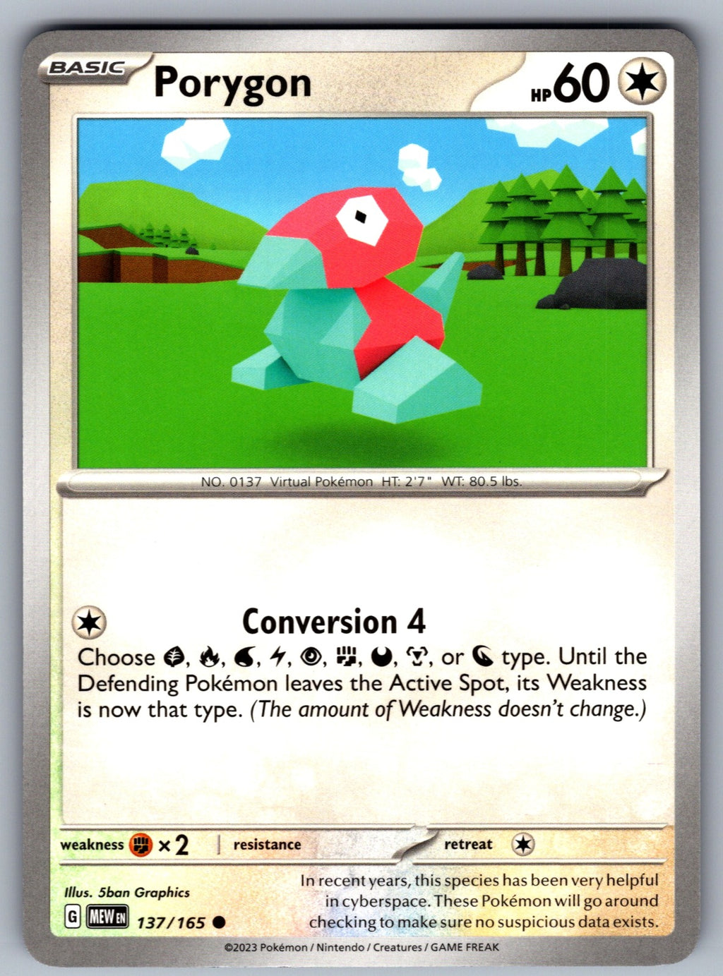 Porygon Common SV: Scarlet & Violet 151 137/165 NM 2023