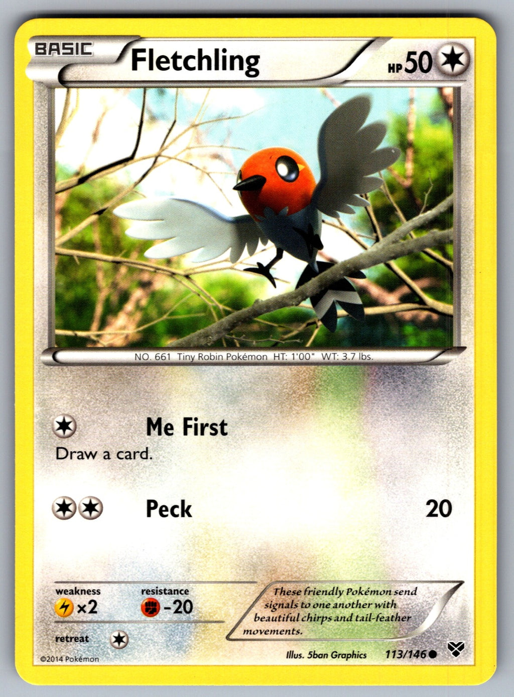 Fletchling Common XY Base Set 113/146 LP 2014