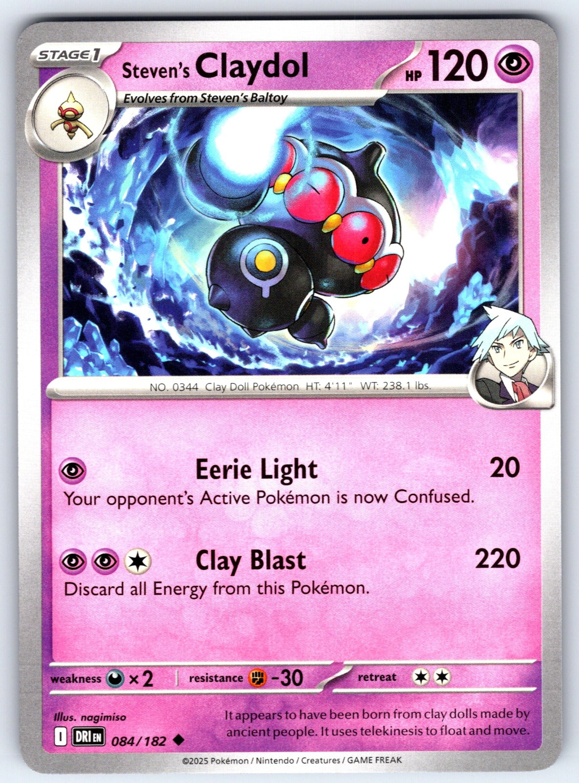 Steven's Claydol Uncommon SV10: Destined Rivals 084/182 NM 2025