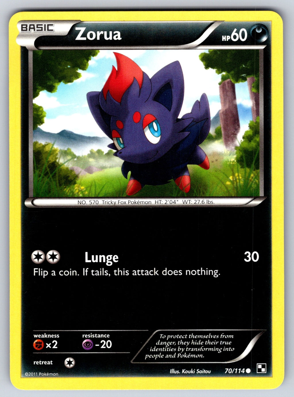 Zorua Common Black and White 70/114 LP 2011