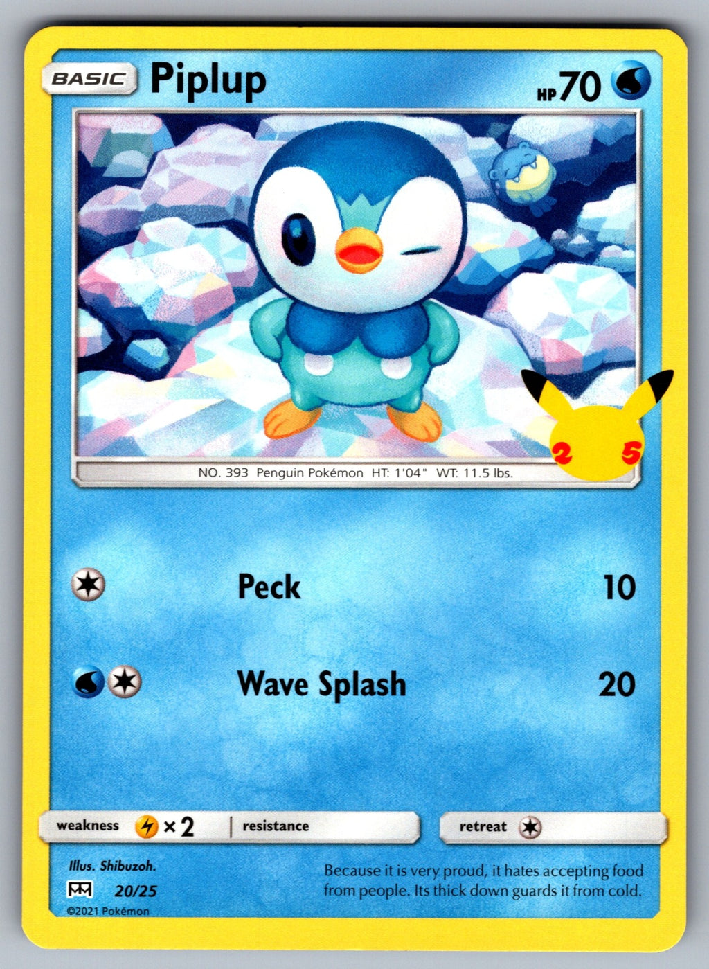 Piplup - 20/25 Promo McDonald's 25th Anniversary Promos 020/025 NM 2021