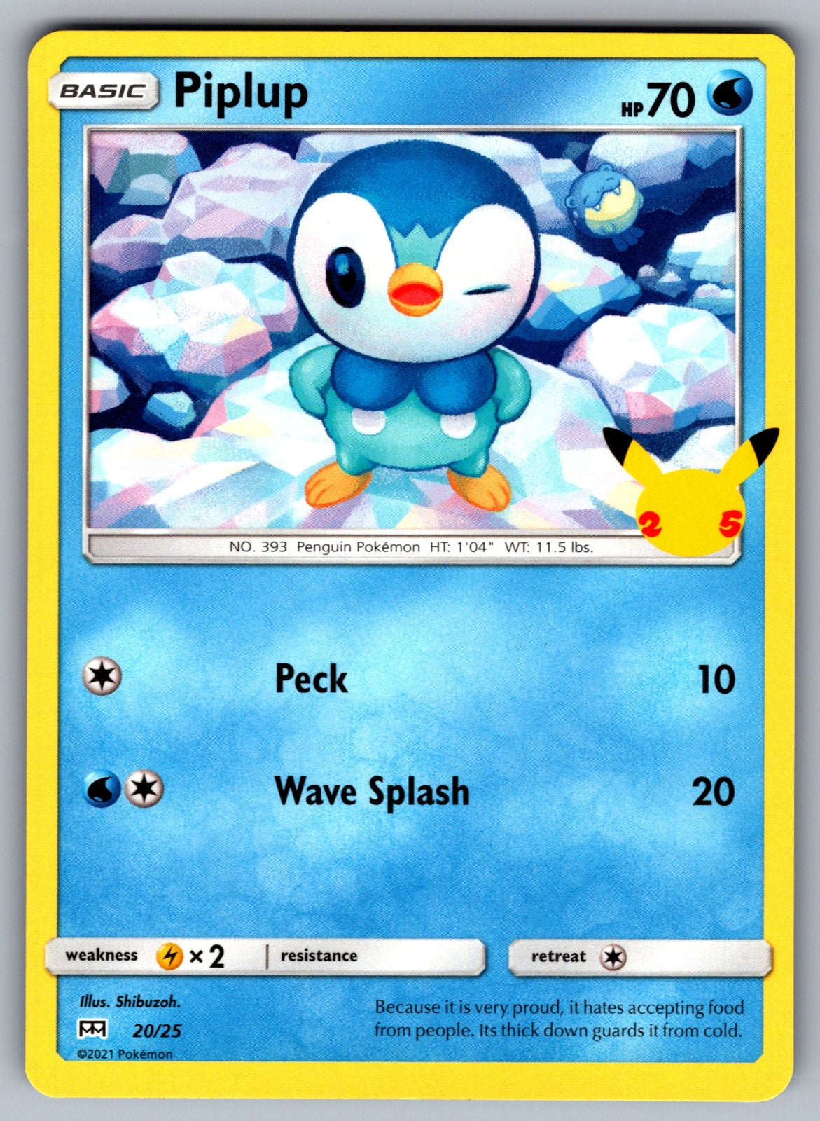 Piplup - 20/25 Promo McDonald's 25th Anniversary Promos 020/025 NM 2021
