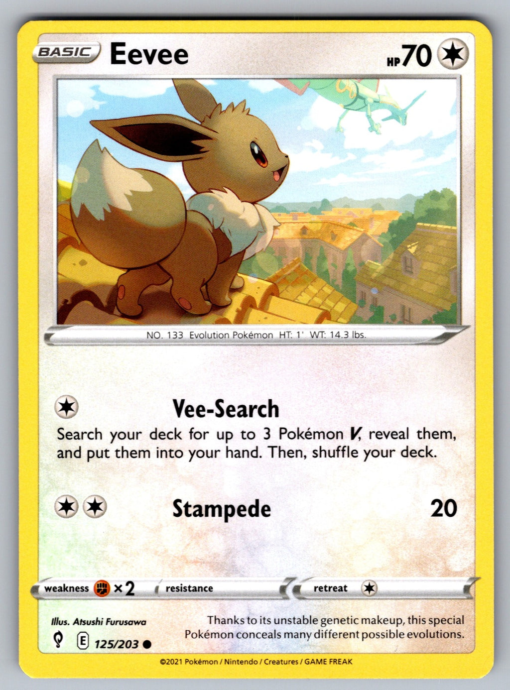 Eevee Common SWSH07: Evolving Skies 125/203 NM 2021