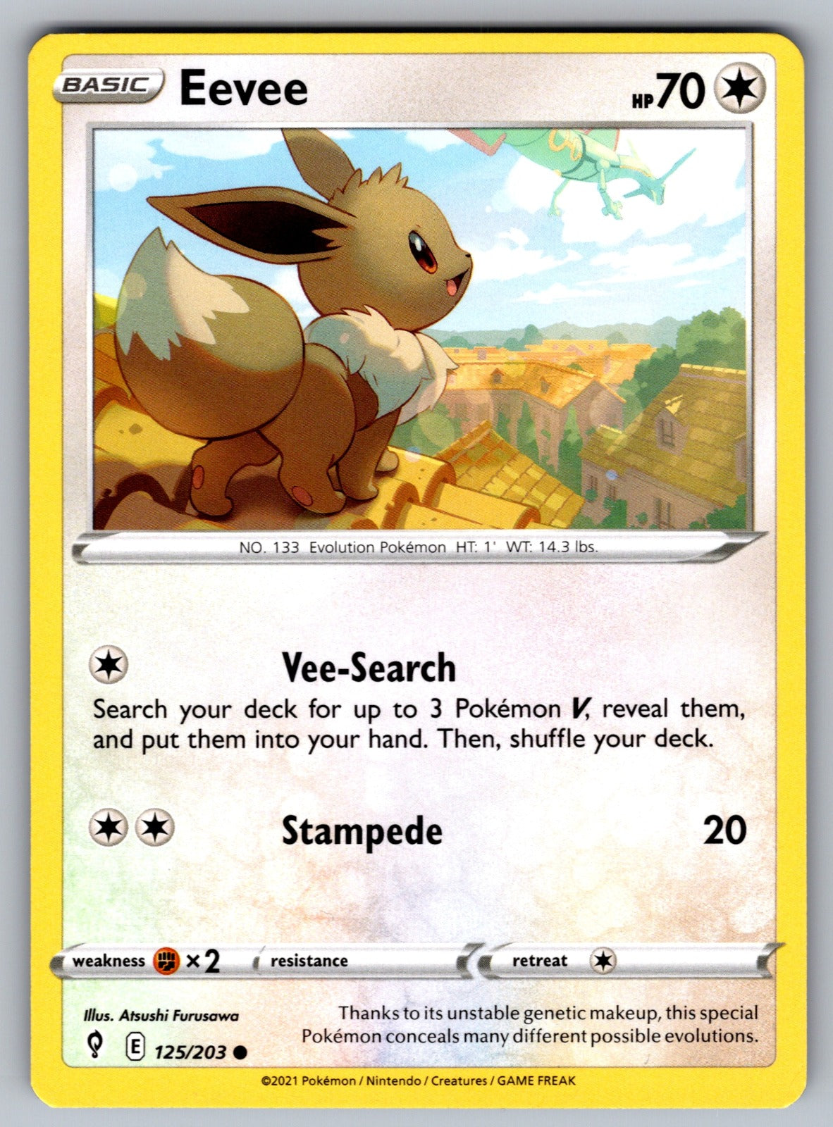 Eevee Common SWSH07: Evolving Skies 125/203 NM 2021