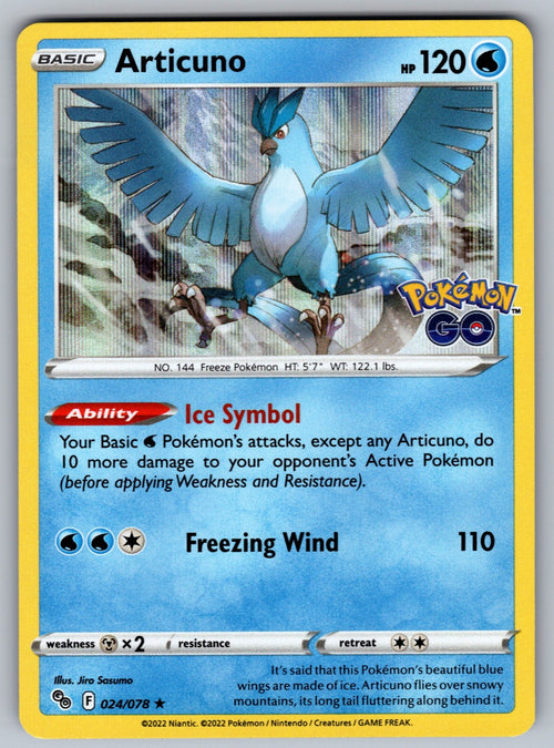 Articuno Holo Rare Pokemon GO 024/078 NM 2022