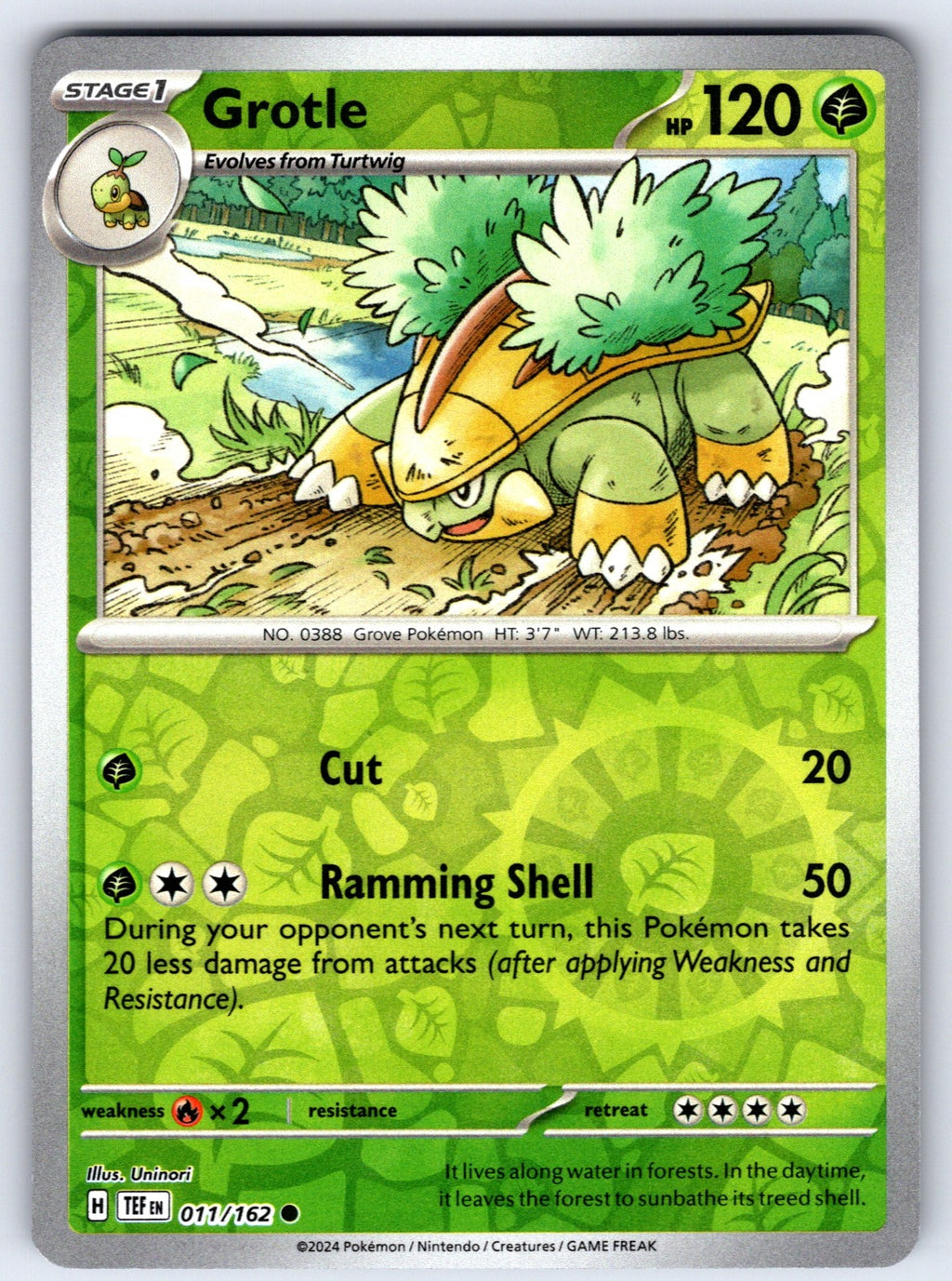 Grotle Reverse Holo Uncommon SWSH09: Brilliant Stars 007/172 NM 2022