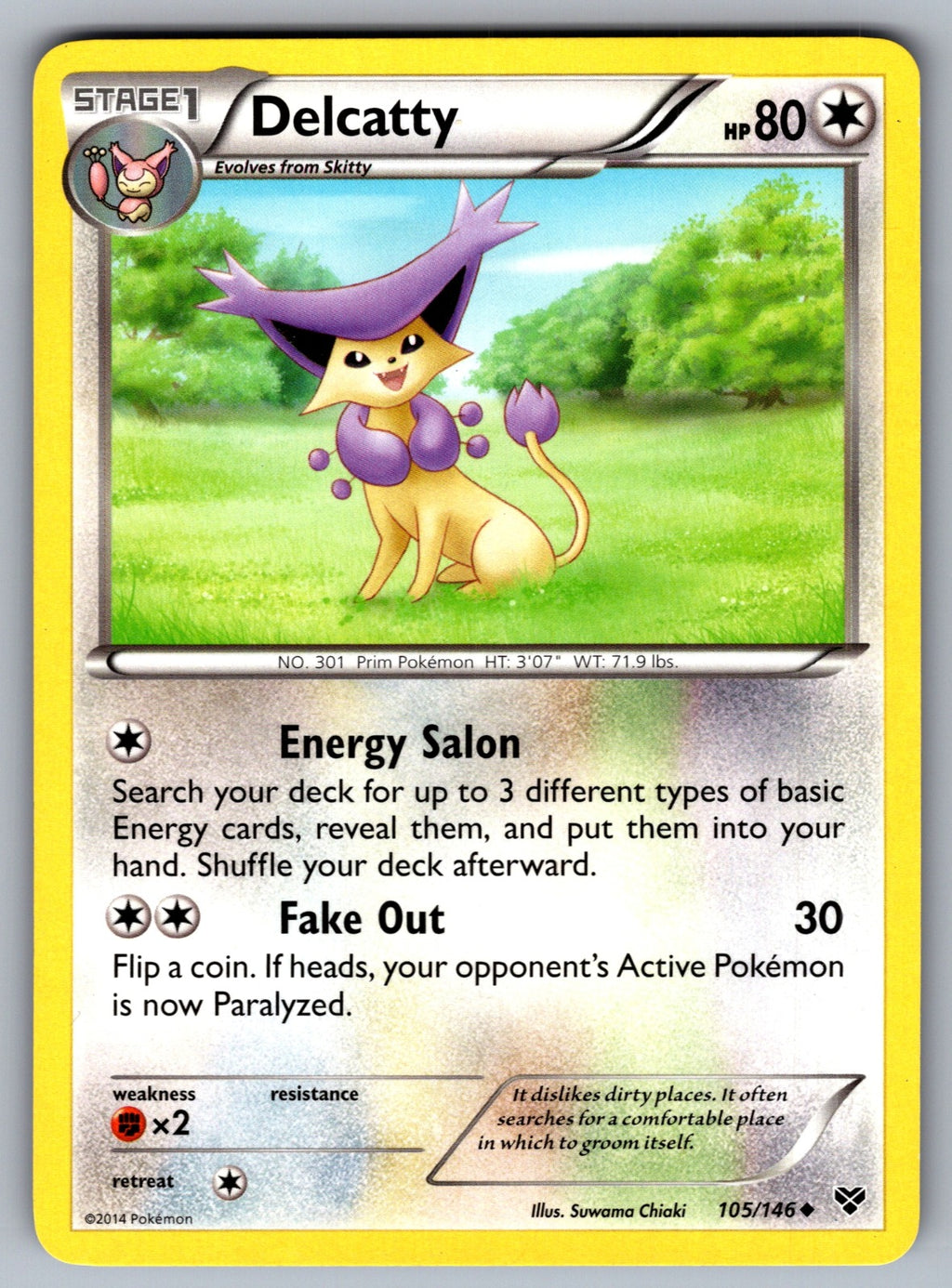 Delcatty Uncommon XY Base Set 105/146 LP 2014