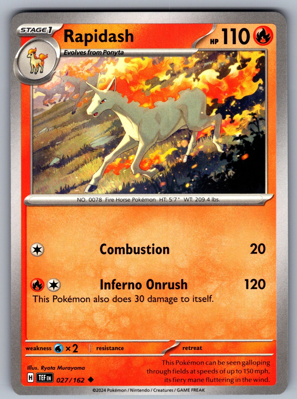 Rapidash Uncommon SV05: Temporal Forces 027/162 NM 2024
