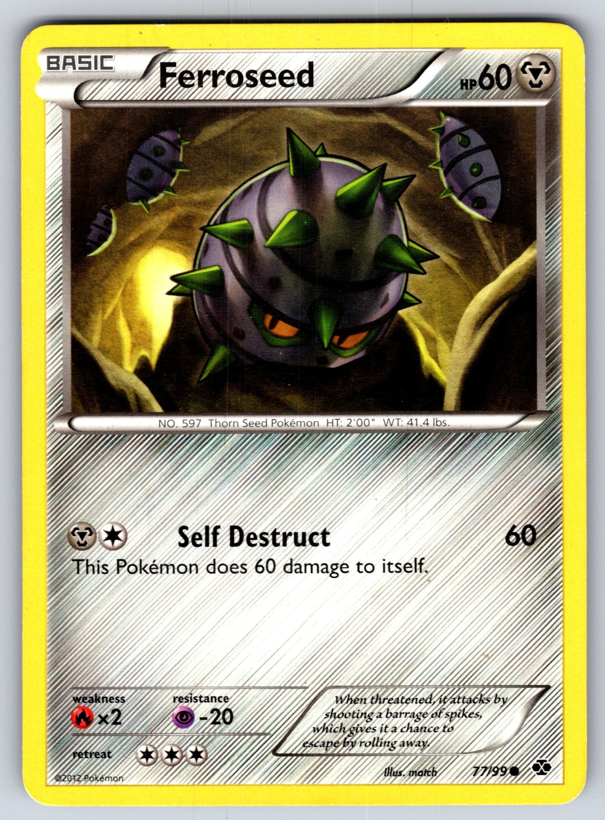 Ferroseed Common Next Destinies 77/99 LP 2012