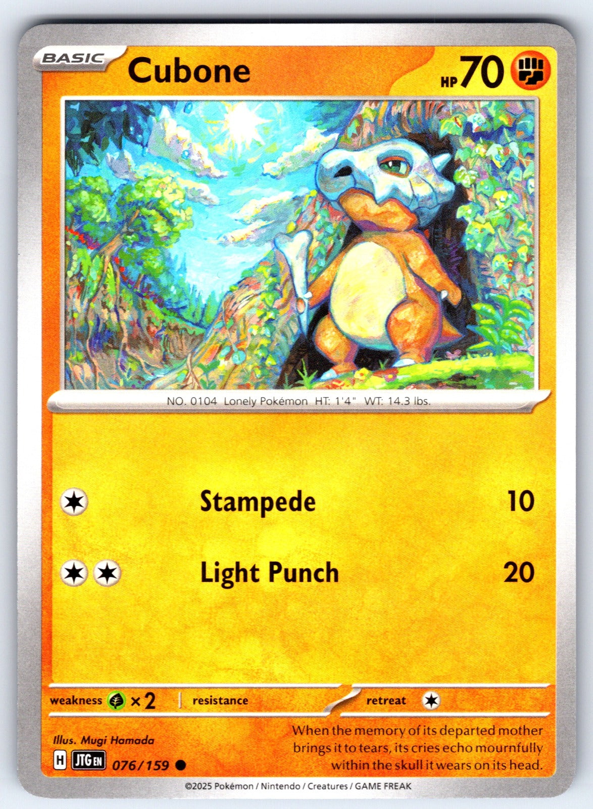 Cubone Common SV09: Journey Together 076/159 NM 2025