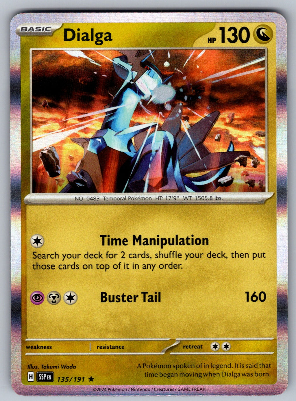 Dialga Holo Rare SV08: Surging Sparks 135/191 NM 2024