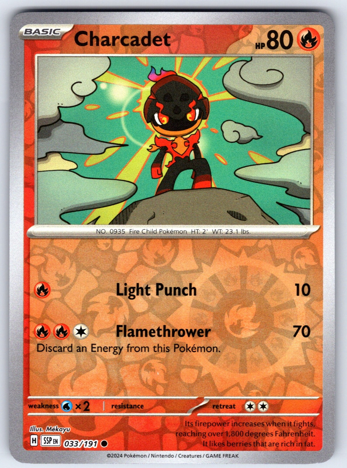 Charcadet Reverse Holo Common SV03: Obsidian Flames 043/197 NM 2023