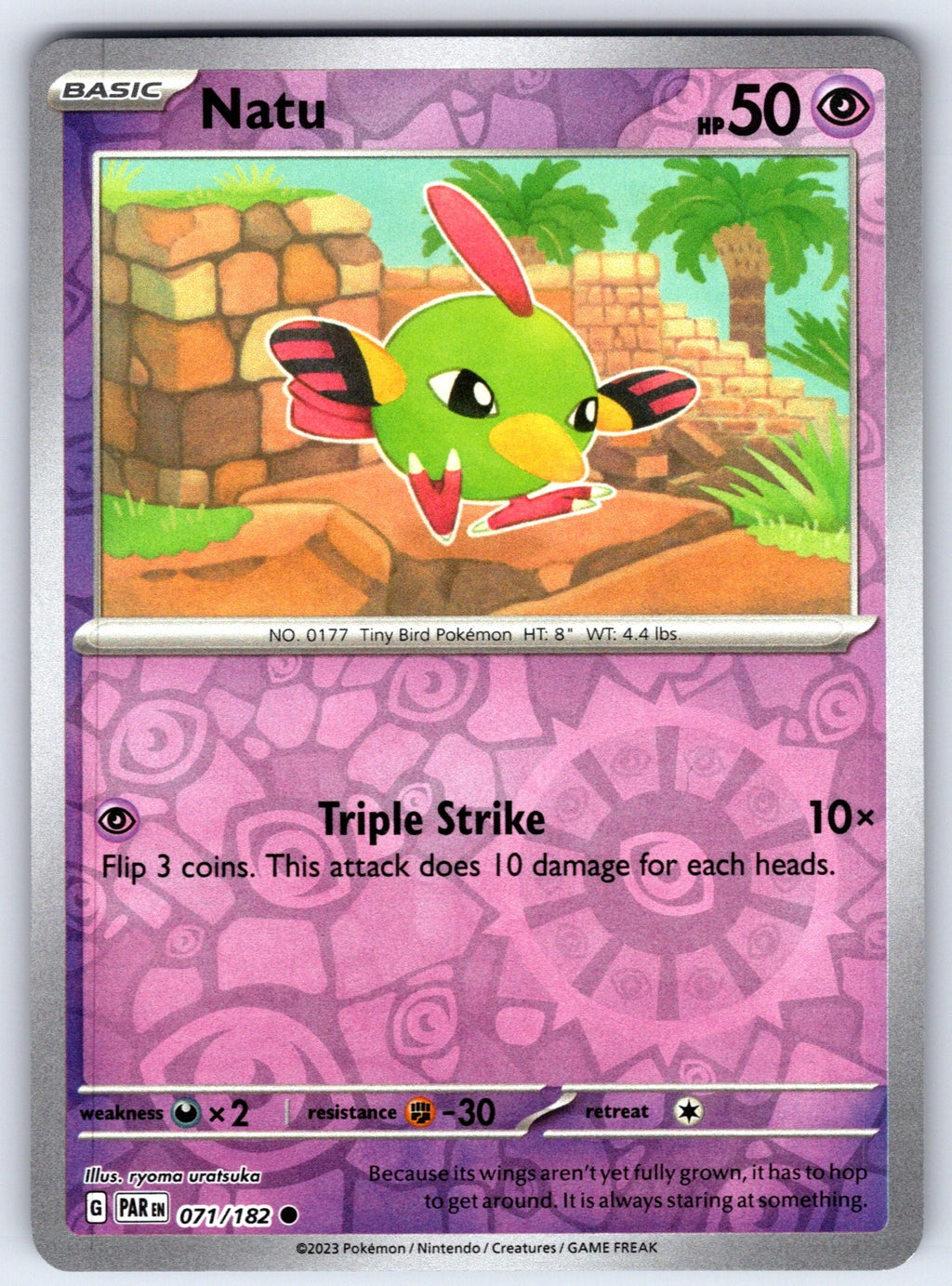 Natu Reverse Holo Common SV04: Paradox Rift 071/182 NM 2023