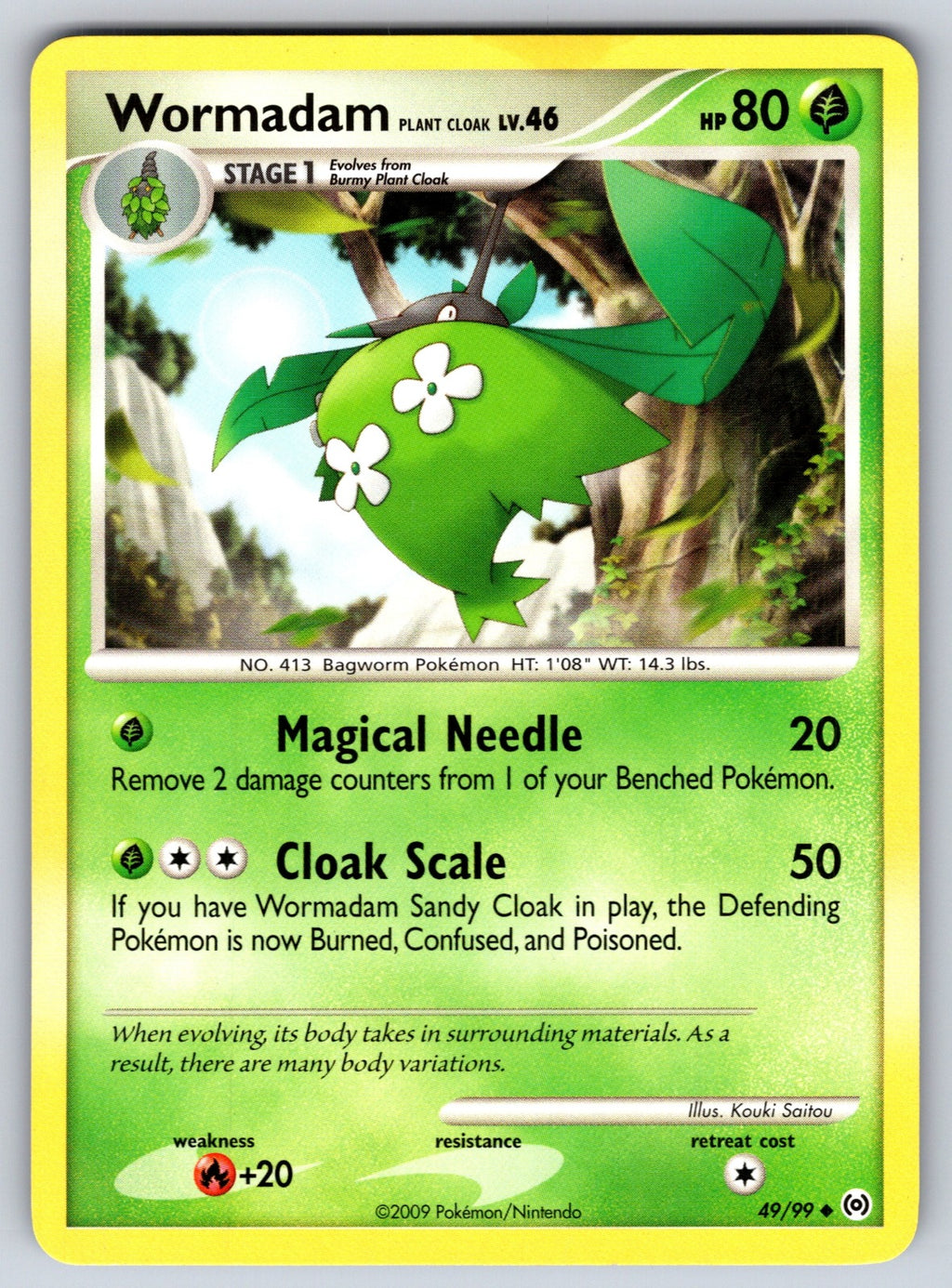 Wormadam Plant Cloak Uncommon Arceus 49/99 LP 2009