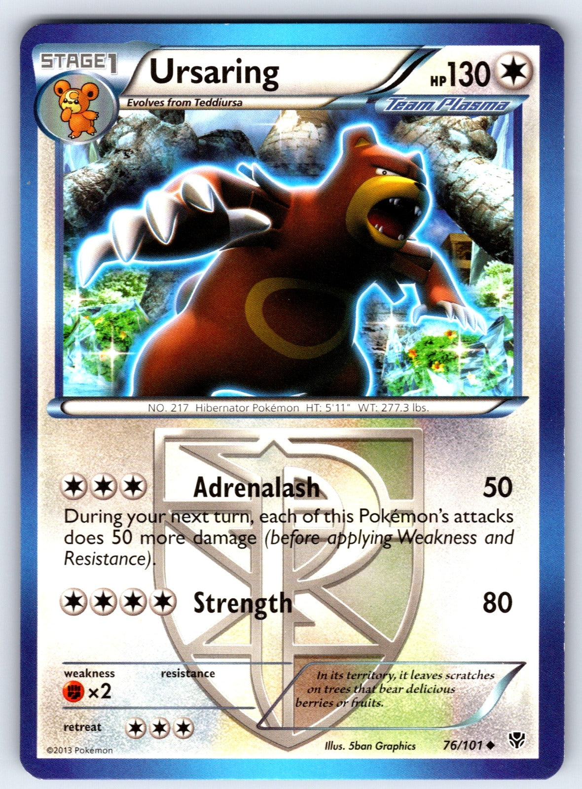 Ursaring (Team Plasma) Uncommon Plasma Blast 76/101 LP 2013