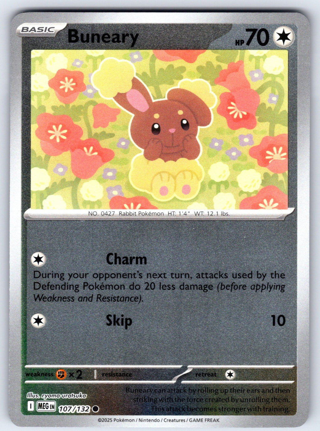 Buneary Reverse Holo Common ME01: Mega Evolution 107/132 NM 2025