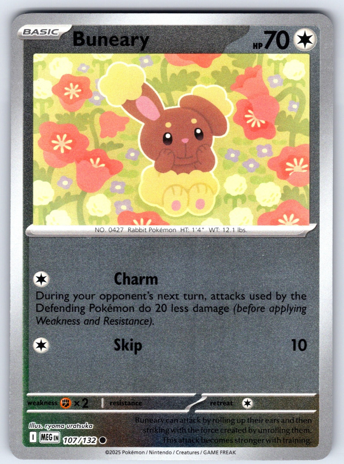 Buneary Reverse Holo Common ME01: Mega Evolution 107/132 NM 2025