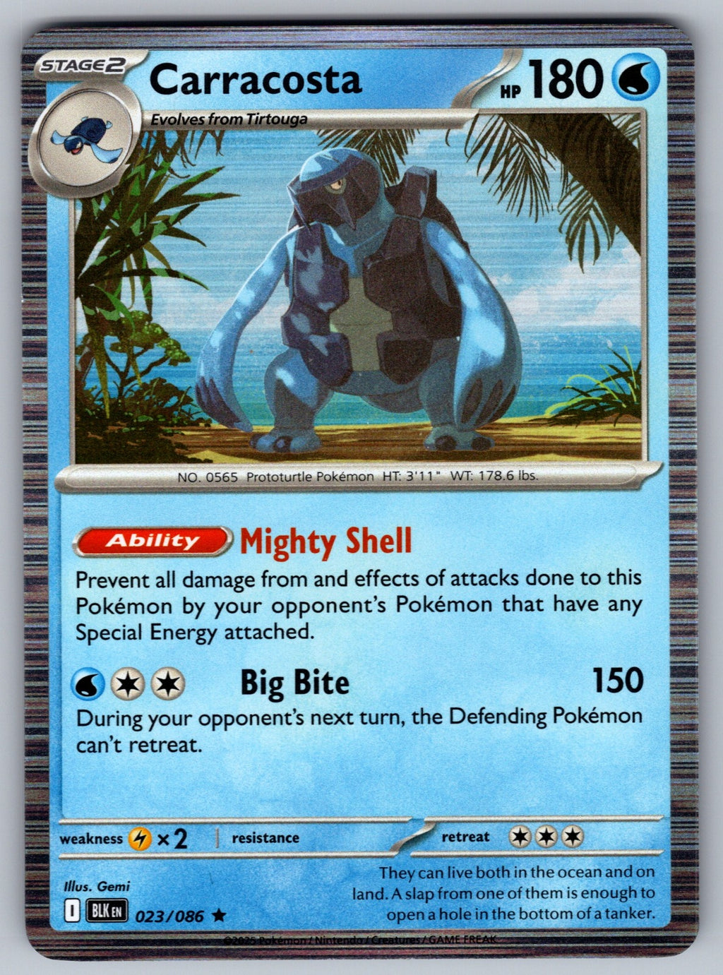 Carracosta Holo Rare SV: Black Bolt 023/086 NM 2025