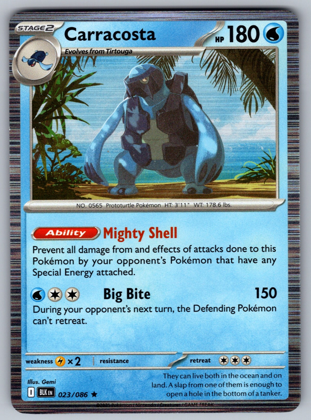 Carracosta Holo Rare SV: Black Bolt 023/086 NM 2025