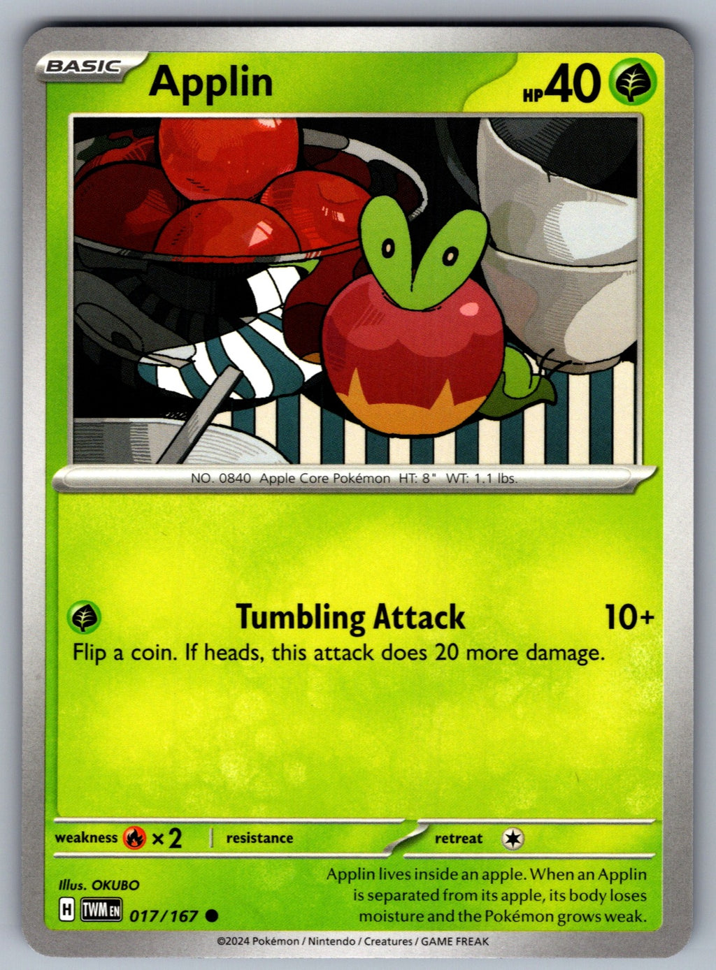 Applin Common SV06: Twilight Masquerade 017/167 NM 2024