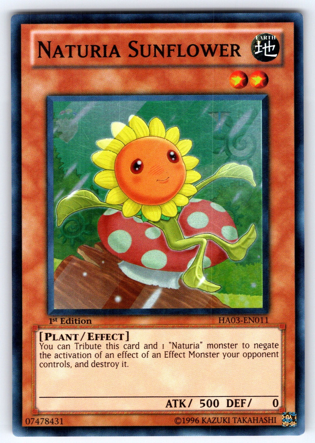 Naturia Sunflower Unlimited Super Rare Hidden Arsenal 3 HA03-EN011 NM 2010