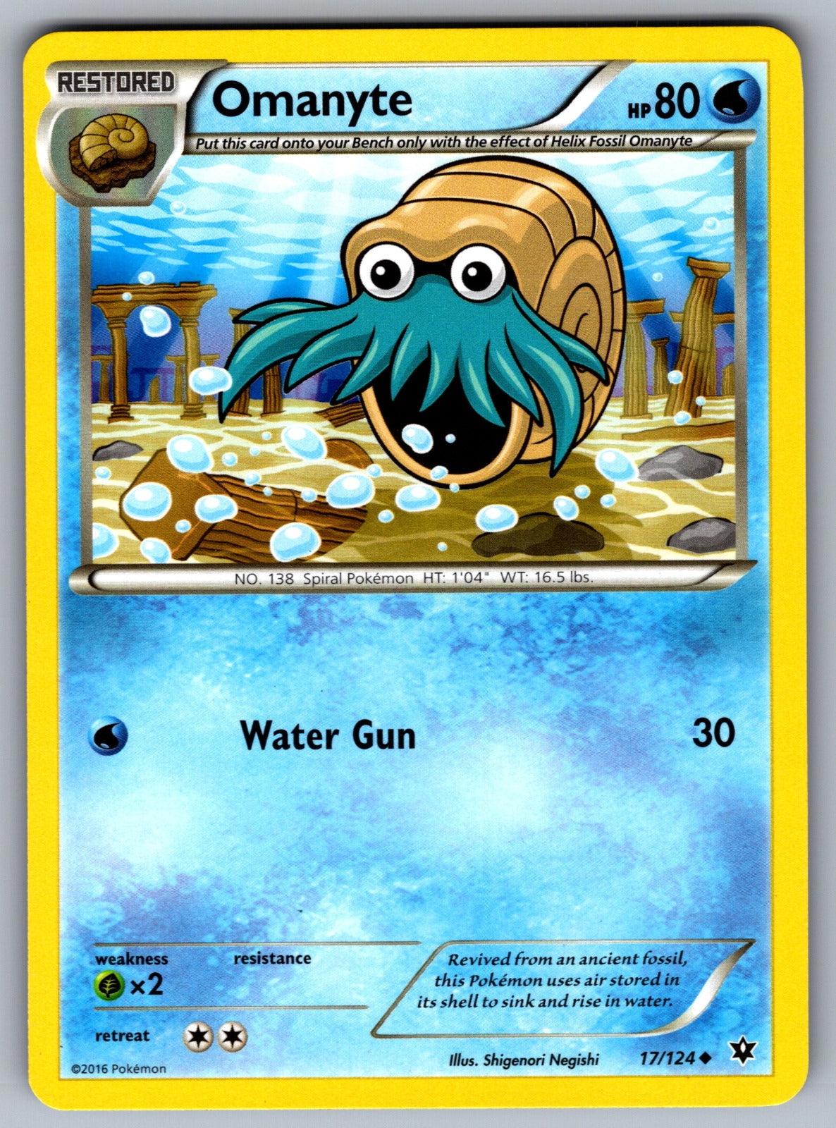 Omanyte Uncommon XY - Fates Collide 17/124 LP 2016
