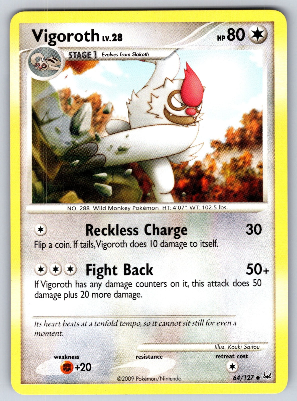 Vigoroth Uncommon Platinum 64/127 LP 2009